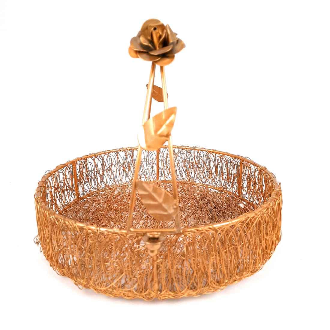 Golden Iron Basket - Decorative & Gift Basket -3