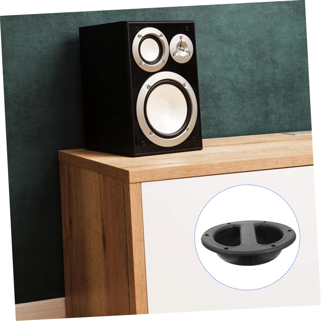 Homoyoyo Maniglia Rotonda per Altoparlante in Abs Colore Nero, 8 Pezzi, Resistente e Comoda per Trasporto e Sollevamento Casse Audio da Palco