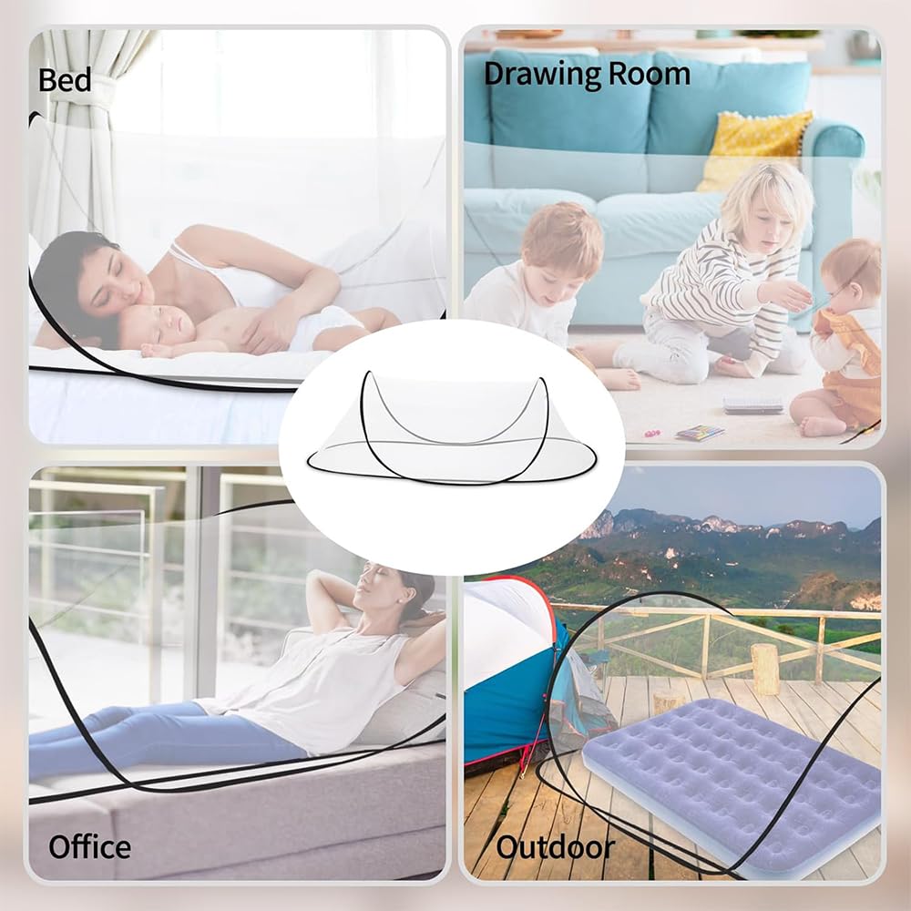 Mosquitera emergente de 200 x 80 x 56 cm, mosquitero plegable, mosquitero, ventana emergente de viaje, tienda de campaña portátil, cama de mosquitera familiar, adecuada para el hogar y el camping.