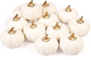 Whaline Vintage White Artificial Pumpkins Harvest Decoration