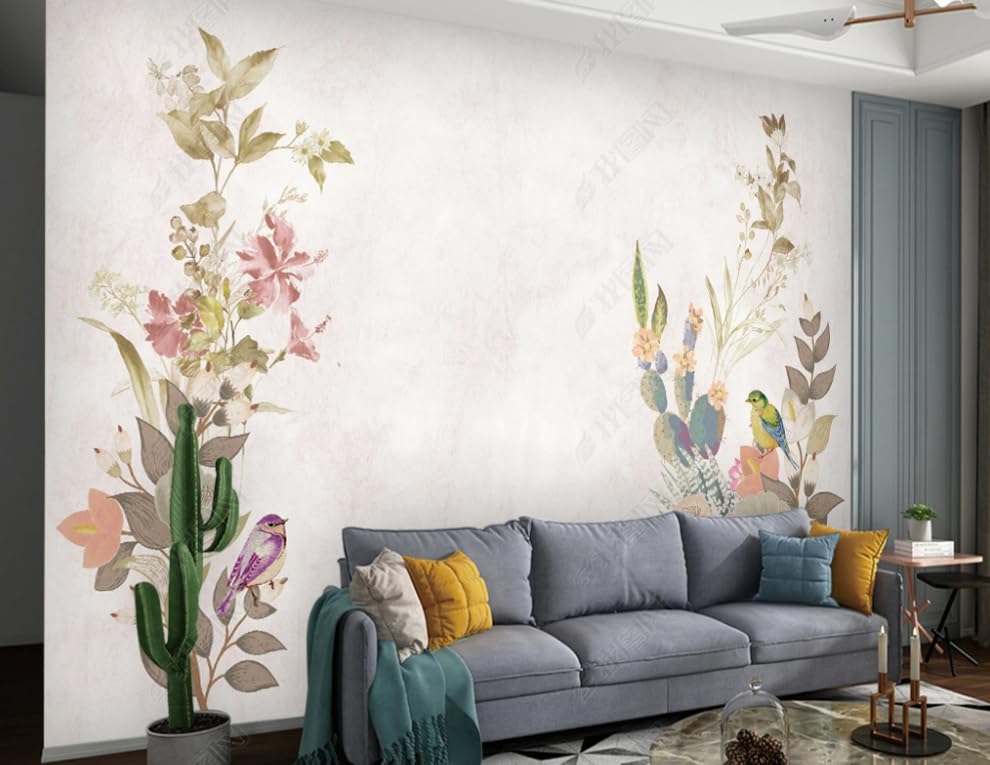 Papier peint intissé plantes florales frais salon poster mural 350x256 cm