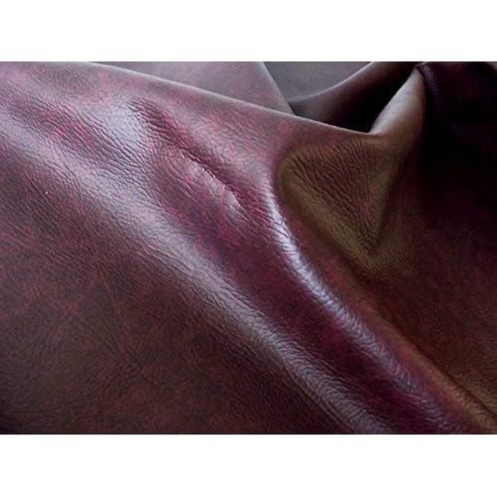 Tissu vinyle PVC aspect cuir mat bordeaux 140x100cm pour habillement