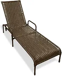 Espreguiçadeira Catar com Regulagem para Piscina, Área Externa - Tabaco