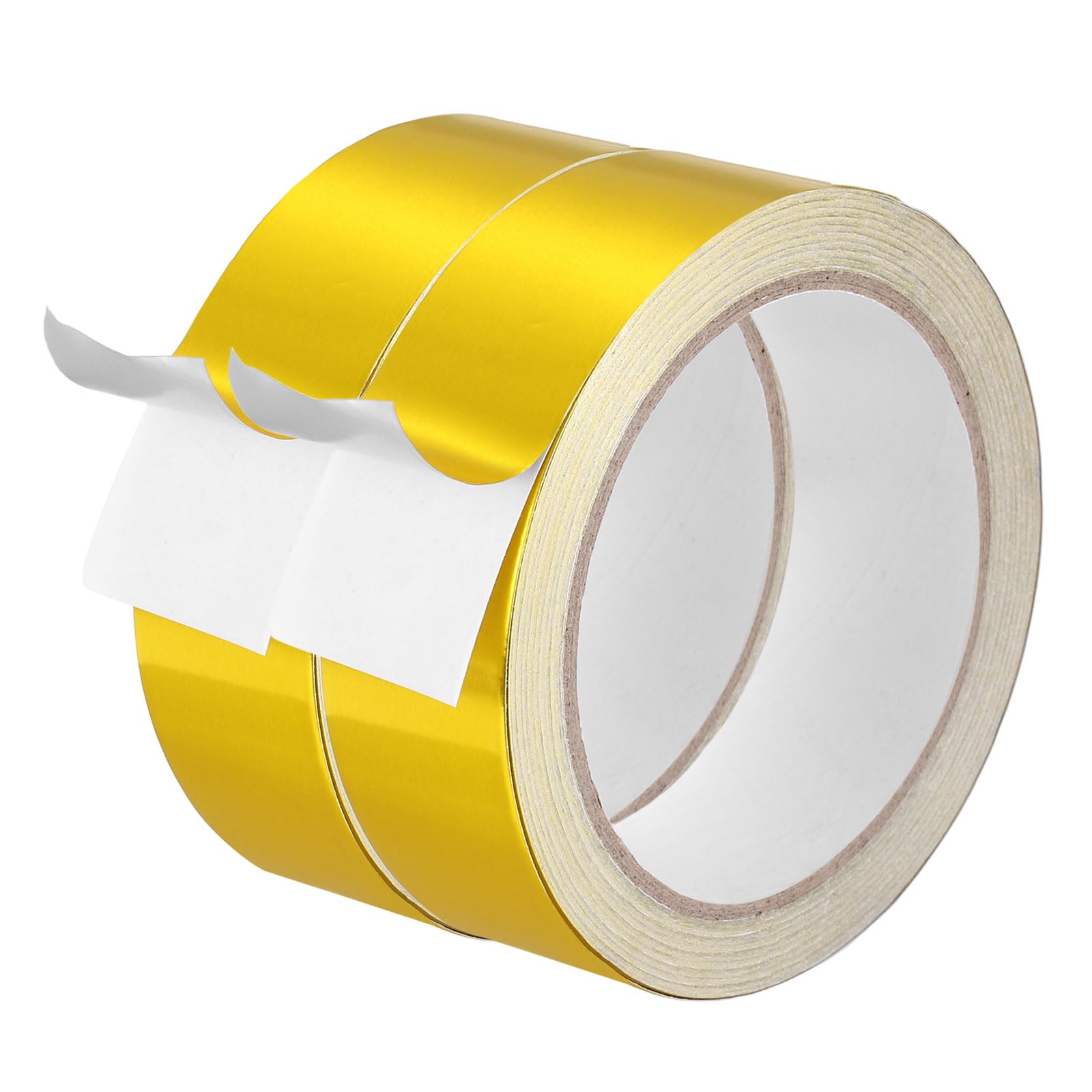 DEFANEX Aluminum Foil Tape (30mm x 20m, 0.08mm, Gold) (2 Roll) Heat Resistant Metal Tape, for HVAC Sealing Patching Hot Cold Air Ducts