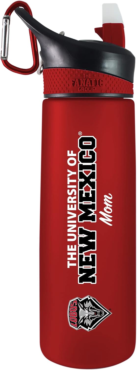 The Fanatic Group University of New Mexico Mom 24 oz Frosted Sport Bottle - Red