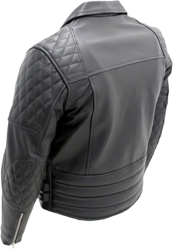 Men's Black Biker Real Cowhide Leather Jacket