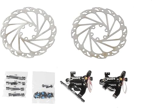 Miniatura 2 de Juin Tech Juego de pinzas de freno de disco hidráulicas accionadas por cable F1, juego de frenos híbridos extra ligeros para montaje plano de