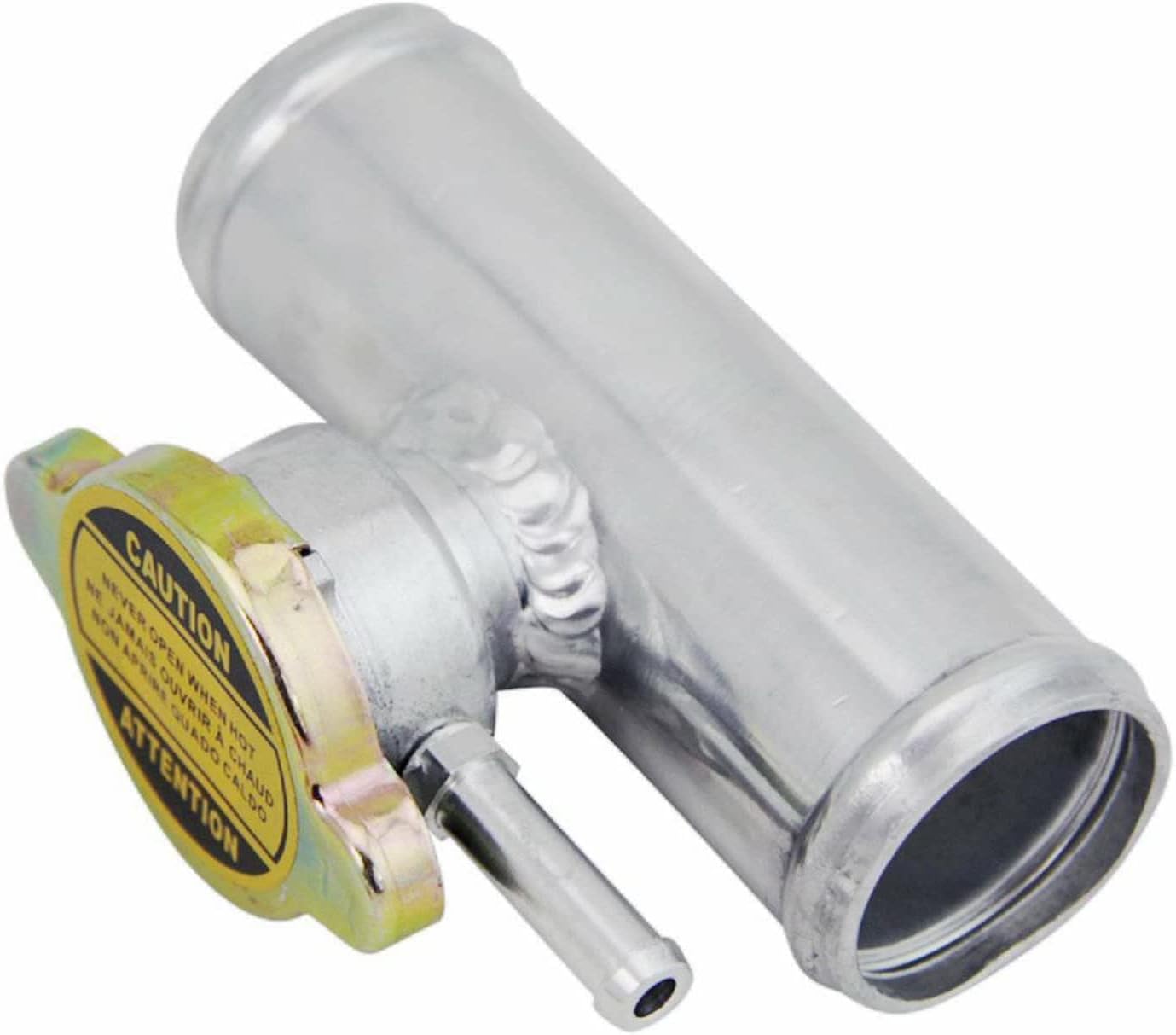 1-1/2" 38MM Hose Aluminum In Line Radiator Hose Filler Neck & 1.1 Bar Cap