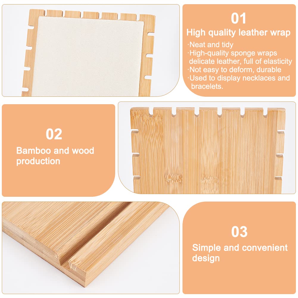 PH PandaHall 12 Slots Hout Ketting Display Stands, Kettinghouder Tafel Top Showcase Houder Kettingen Opslag Sieraden Display voor Hangers Craft Beurzen Trade Showcase, 26 x 10 cm