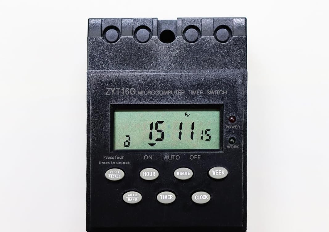 12V Timer Switch, 25A Programmable Digital Timer with LCD Display, Auto On/Off Relay