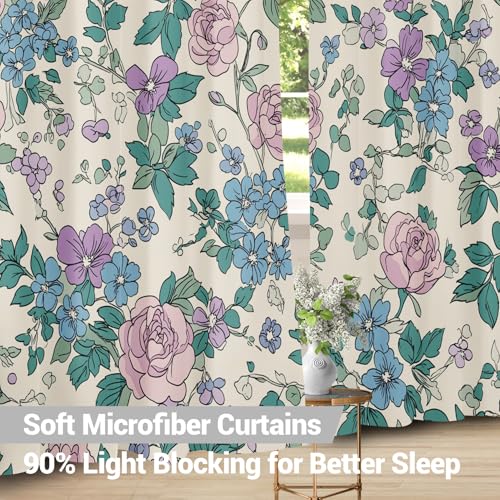 Rideaux de Chambre Fleurs Rose Rustique pour une Ambiance Cosy - 6