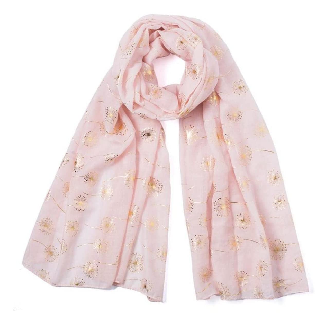 Miękki Szal Szaliki Damskie Szal Miękki Lekki Szalik Dmuchawiec Print Neck Wrap Prezent Szalik Na Co Dzień(Pink)