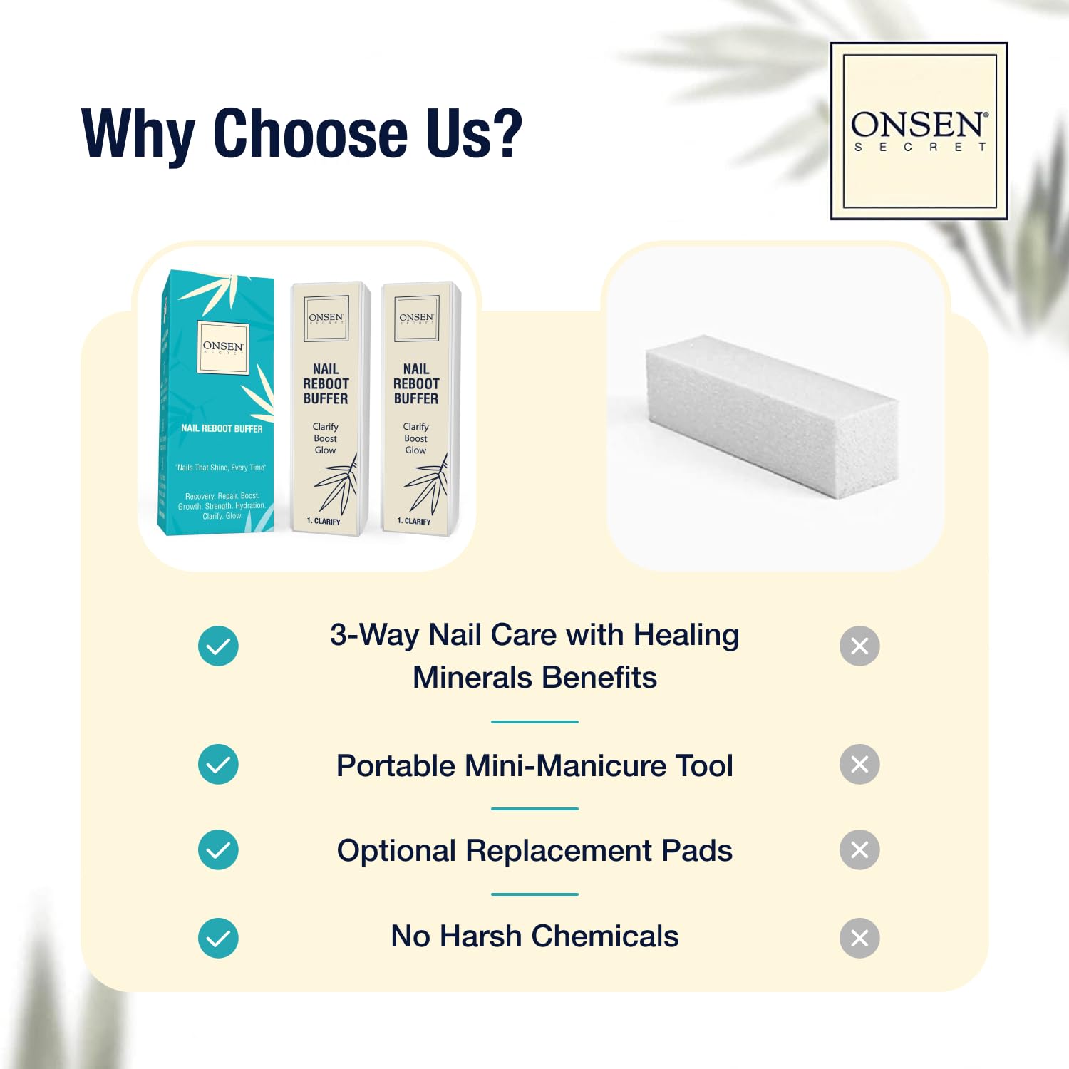 Amazon.com : Onsen Secret Professional Nail Buffer Block | 4-Way