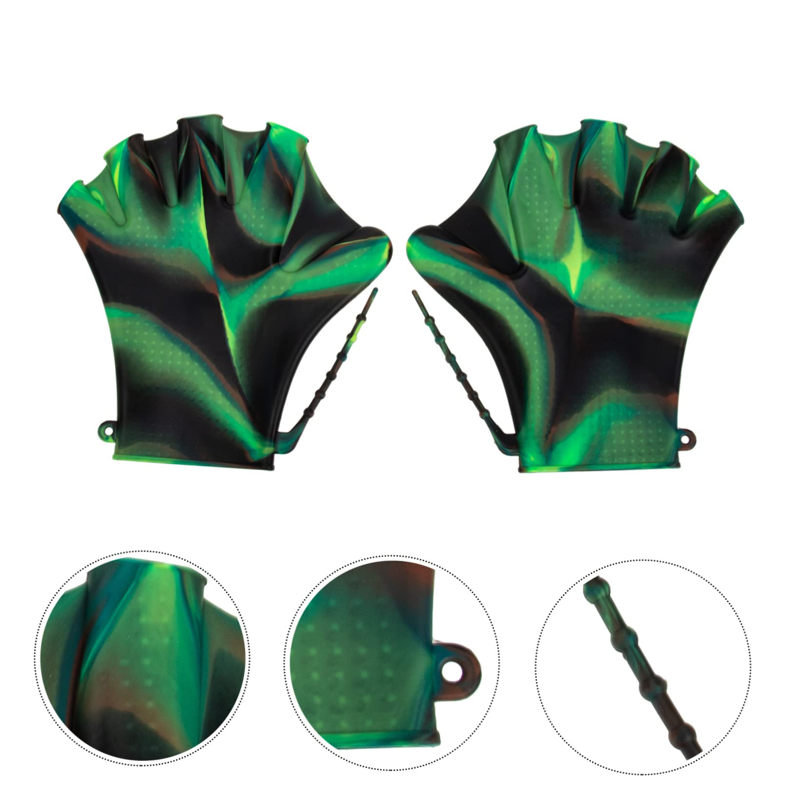 CORHAD Swimming Gloves Diving Fins Silicone Paddles Adjustable Fit Pool Training