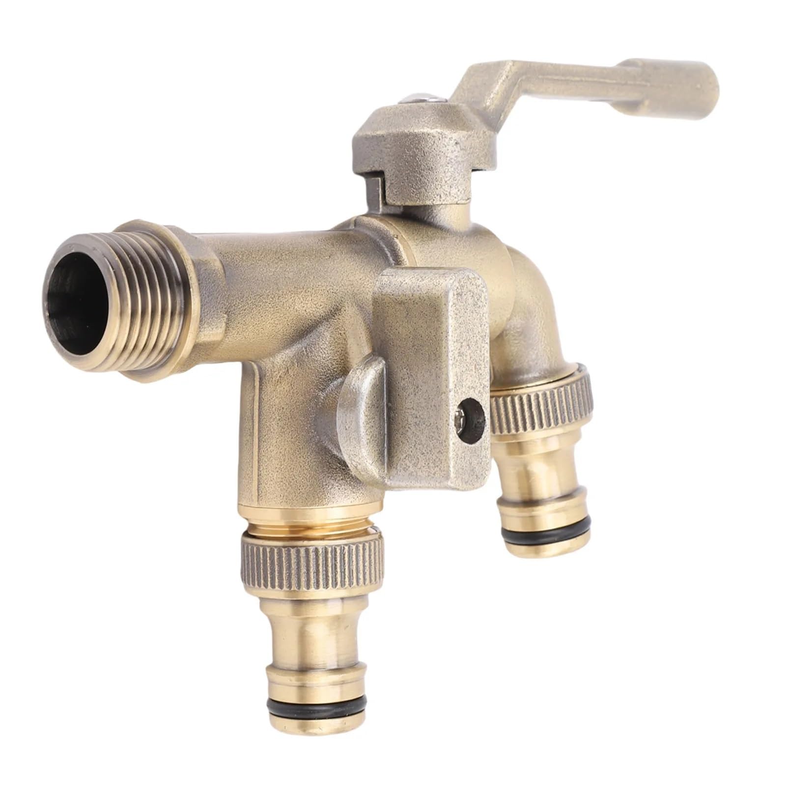 Rubinetto per Acqua Esterno, Controllo Indipendente efficiente, 1 Uscita su 2, valvole a Sfera in Ottone multifunzionali, Rubinetto per Balcone di casa