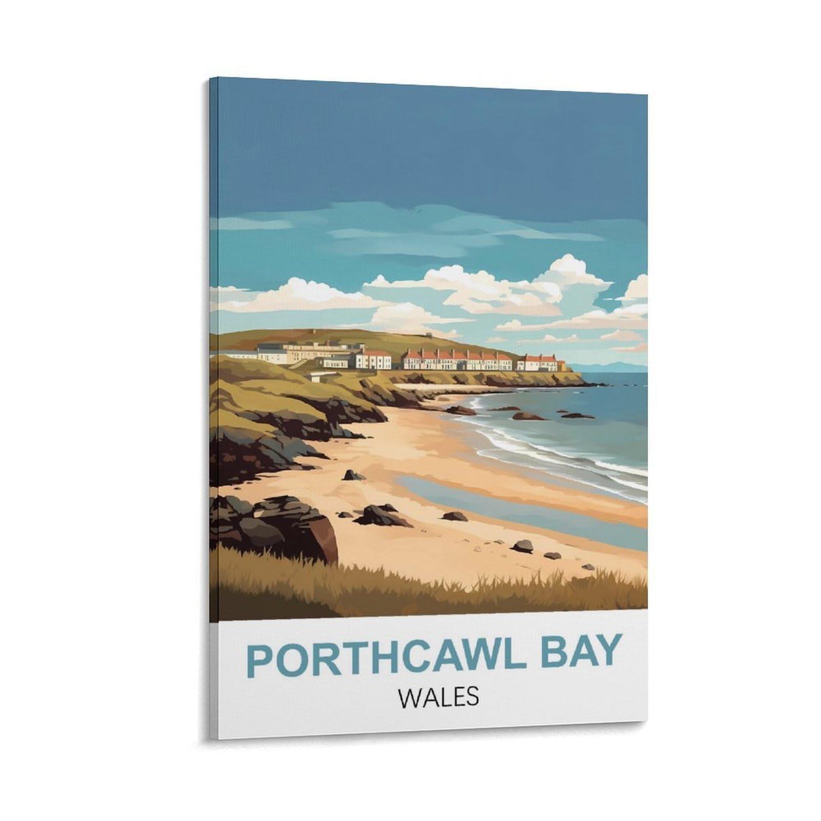 JYICUNCHO Porthcawl Bay Wales Vintage Travel Poster 08x12inch(20x30cm) Canvas Prints Wall Art Paintings Pictures