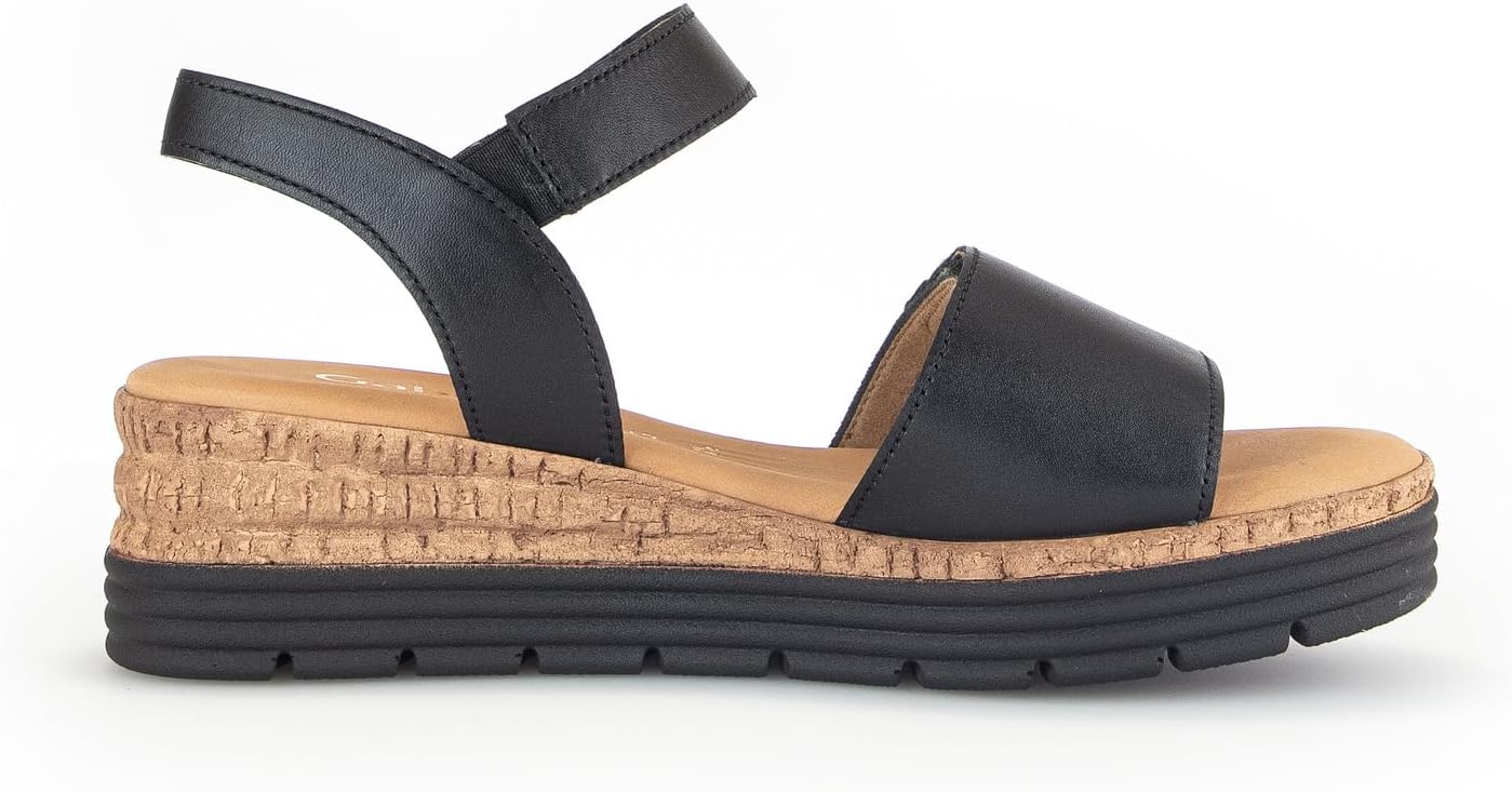 Sandales à Lanières Gabor Comfort, Cuir Lisse, Noir