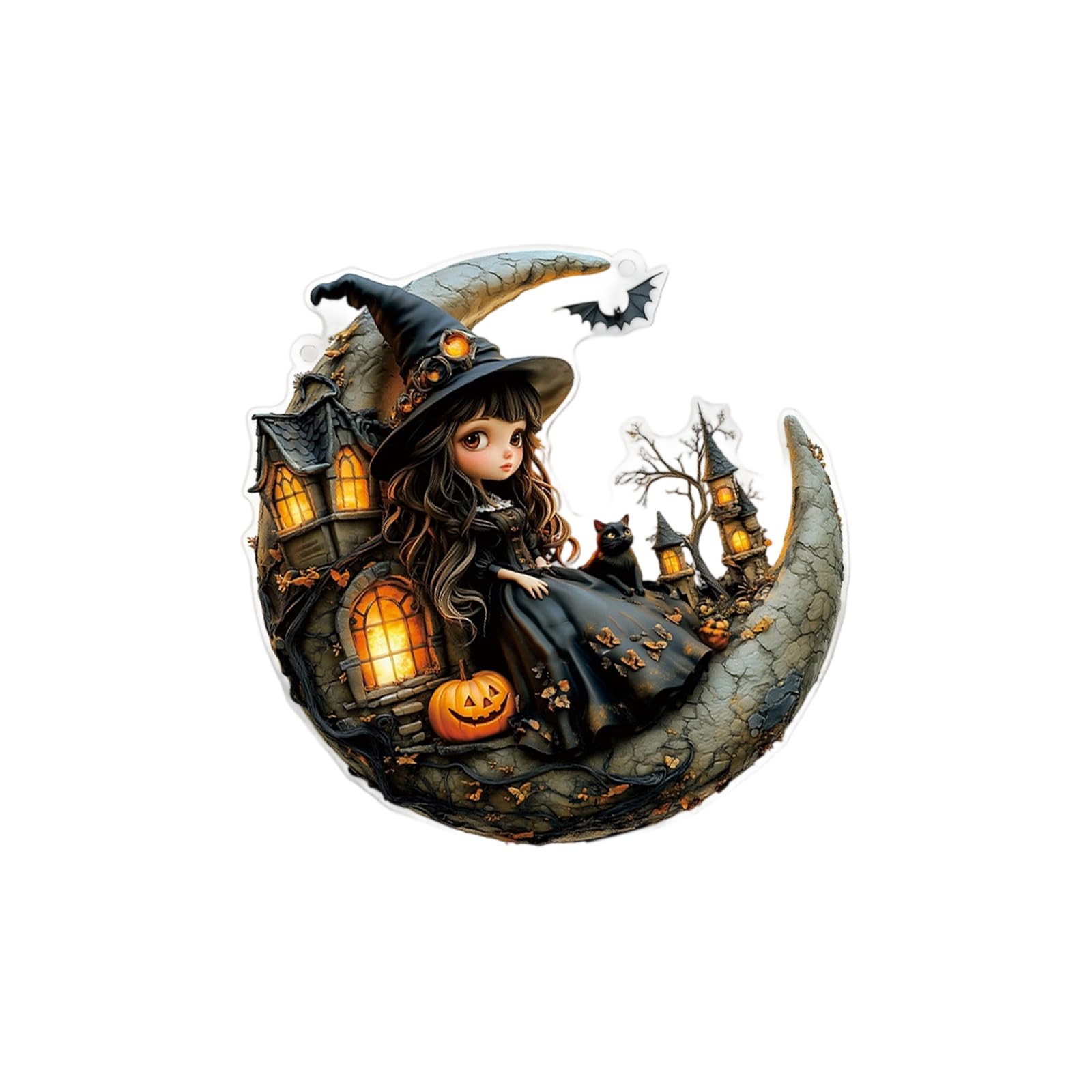 Carotoe Style4 Witch Acrylic Hanging Ornament Halloween Decoration For Door Wall Window Halloween Party Centerpieces Indoor And Outdoor Hanging Ornament