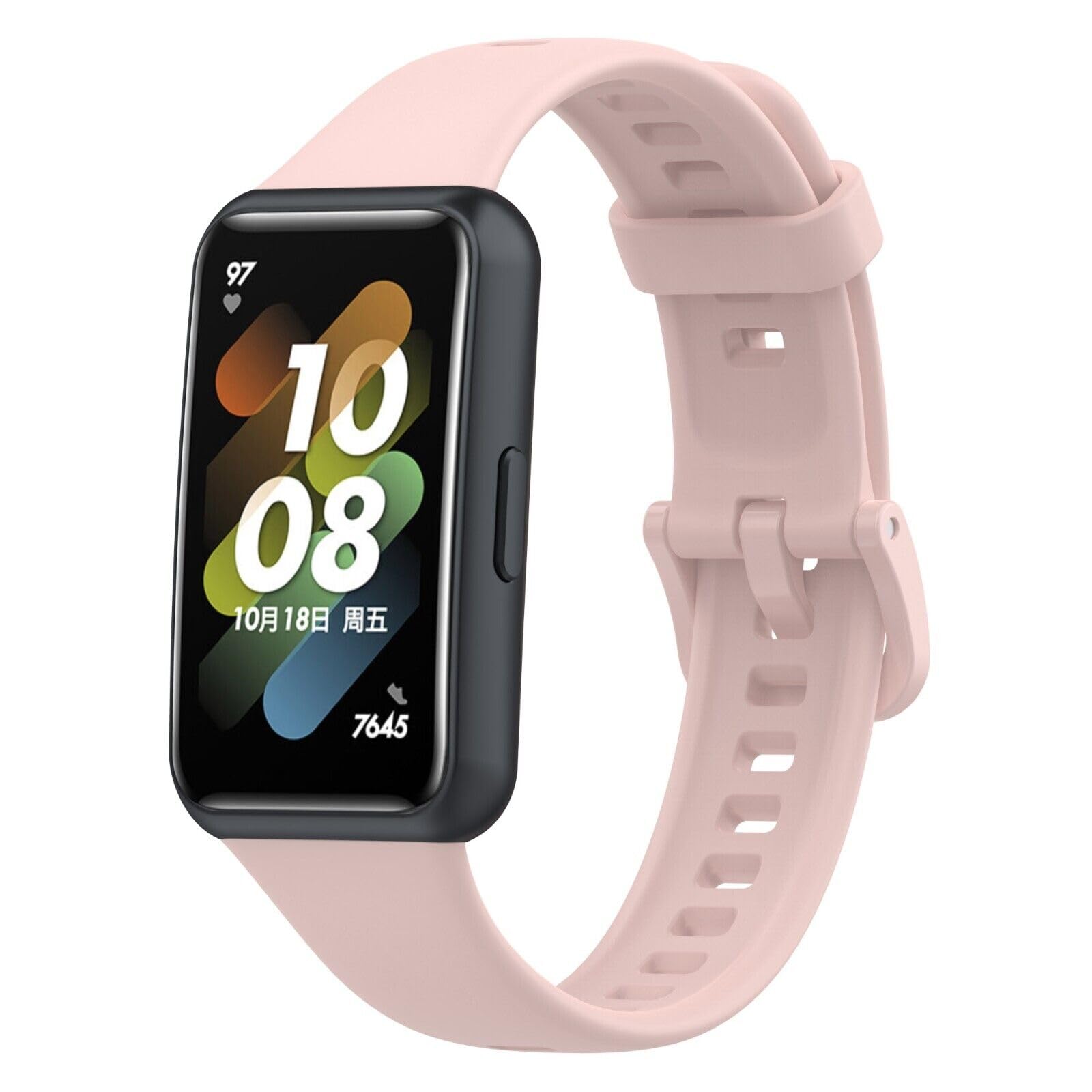 Panda Bobo For Huawei Band 7 (LEA-B19) Replacement Silicone Sport Watch band Strap (Light Pink)
