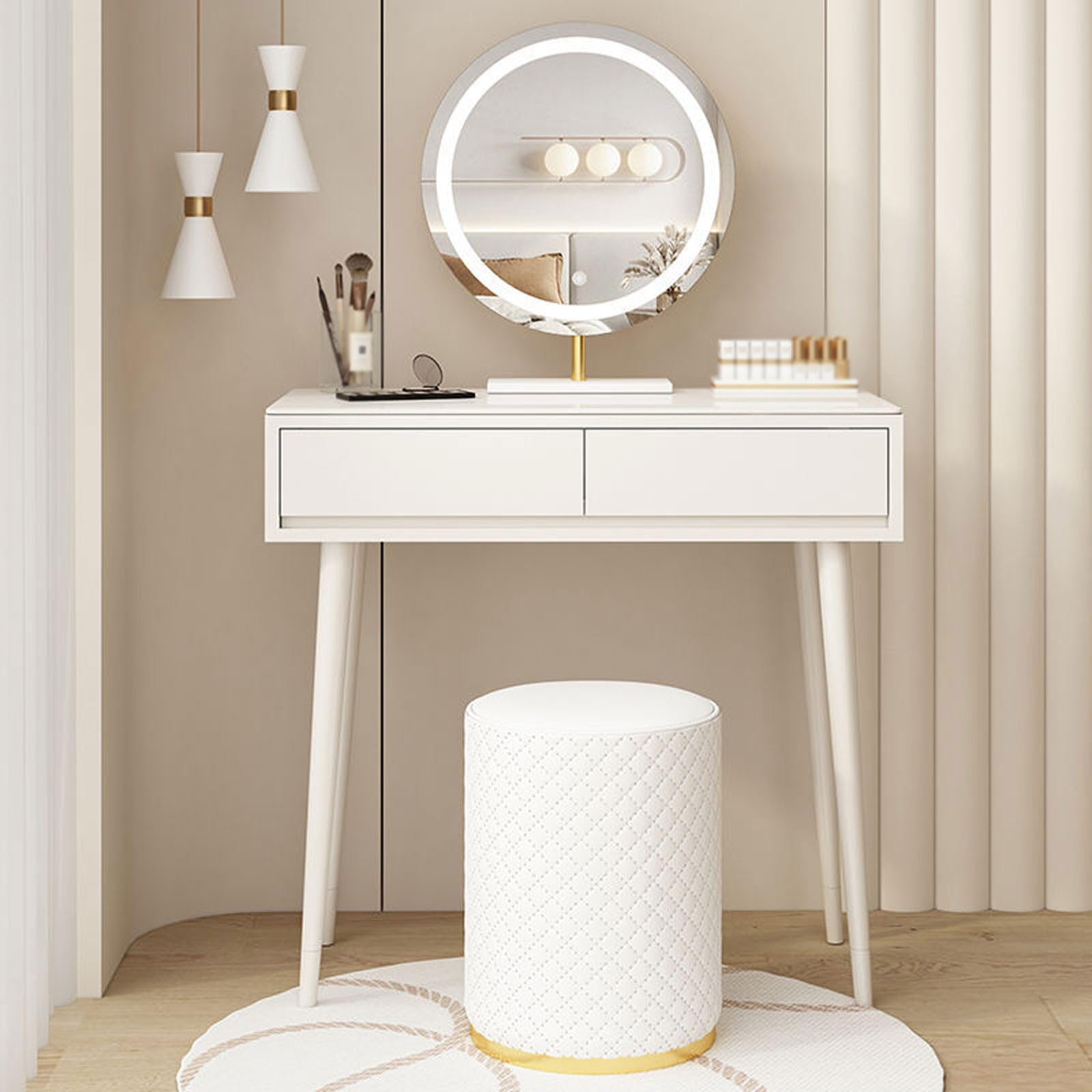 Amazon｜化粧台、テーブル高級寝室家具メイクアップテーブルセット