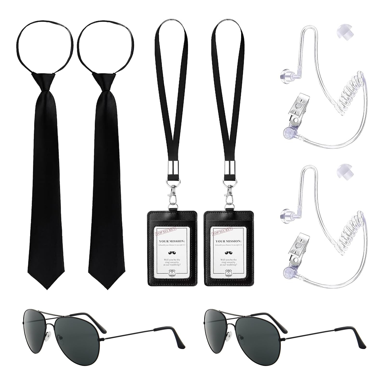 SEFIRST 10 Pcs Agent Costume Accessories Set, Men in Black Costume Accessories