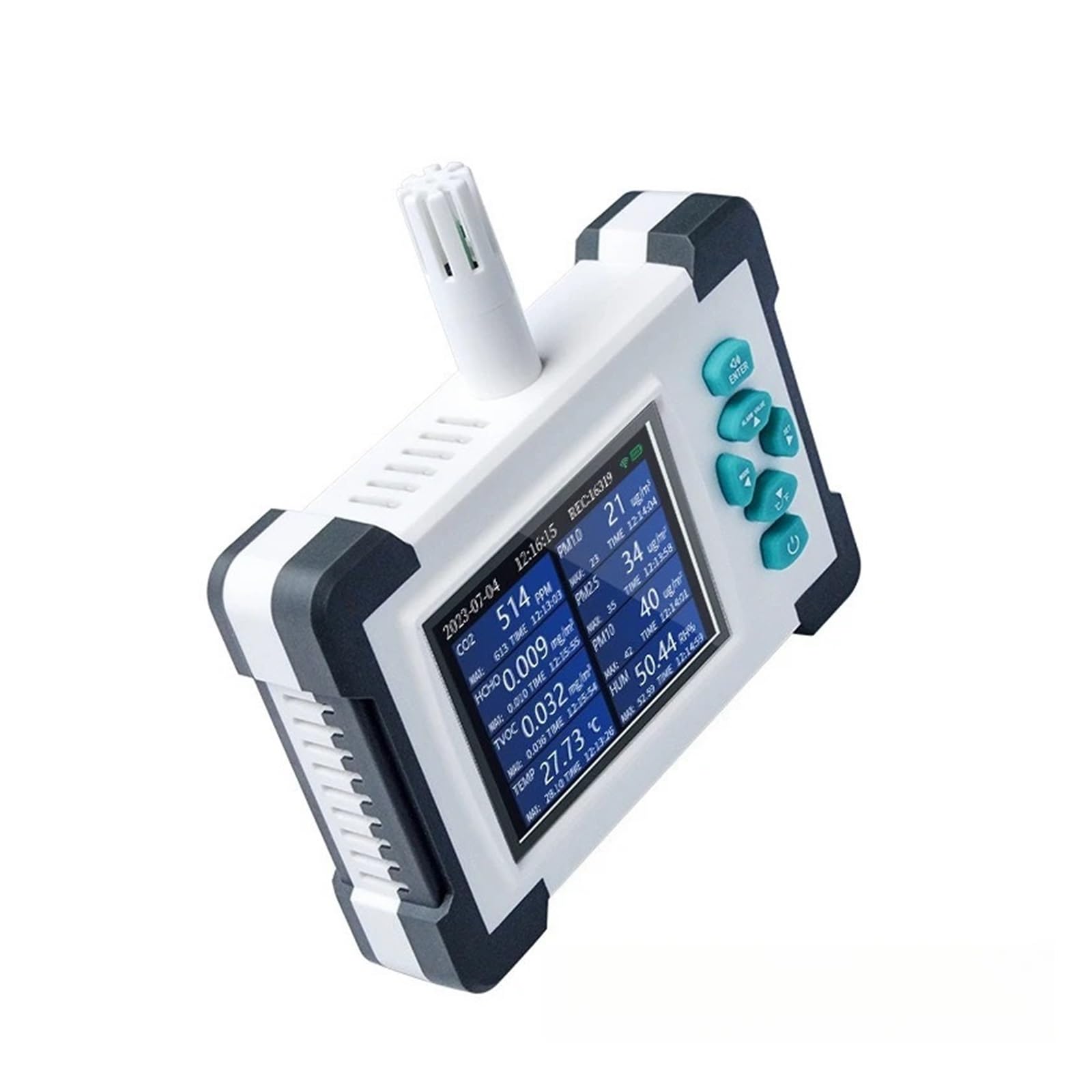Monitor ści powietrza 8 w 1 Kolorowy ekran WiFi Detektor CO2 HCHO TVOC PM2.5