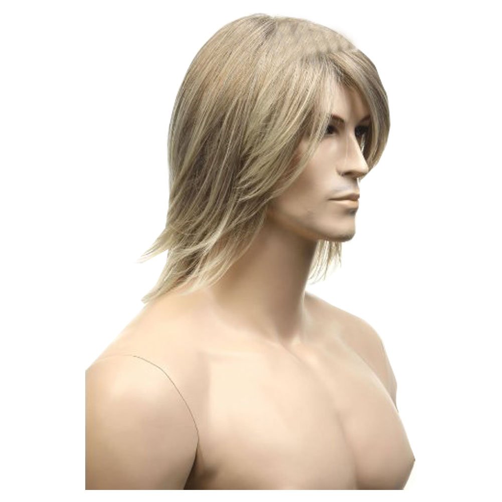 KOLIGHT European USA Hot Men Wigs Short Flaxen Gold Color Men Natural Looking Hair Wig