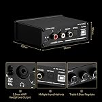 AIYIMA DAC-A2 Amplificateur d'écouteur DAC avec les commandes de Treble Basse PC-USB/Optical/Coaxial Entrées, RCA/3.5mm casque Ouput numérique à Analog Desktop Audio Converter 5V 24Bit 192kHz