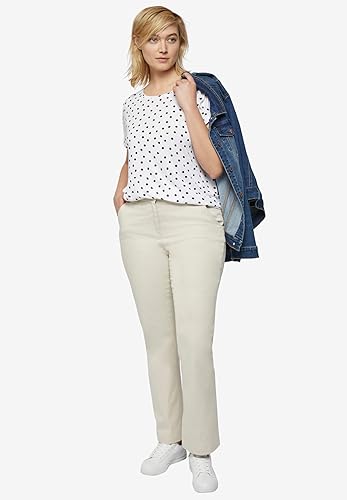 Miniatura 5 de Ellos Pantalones chinos elásticos clásicos de talla grande para mujer