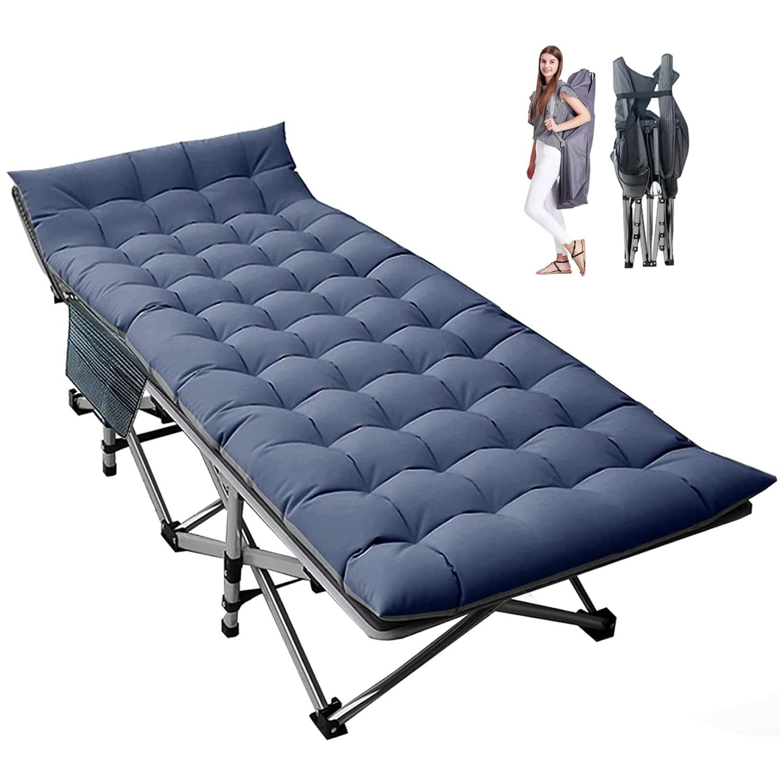 LILYPELLE Oversized XXL Folding Camping Cot, 32" H Heavy Duty Sleeping Cots