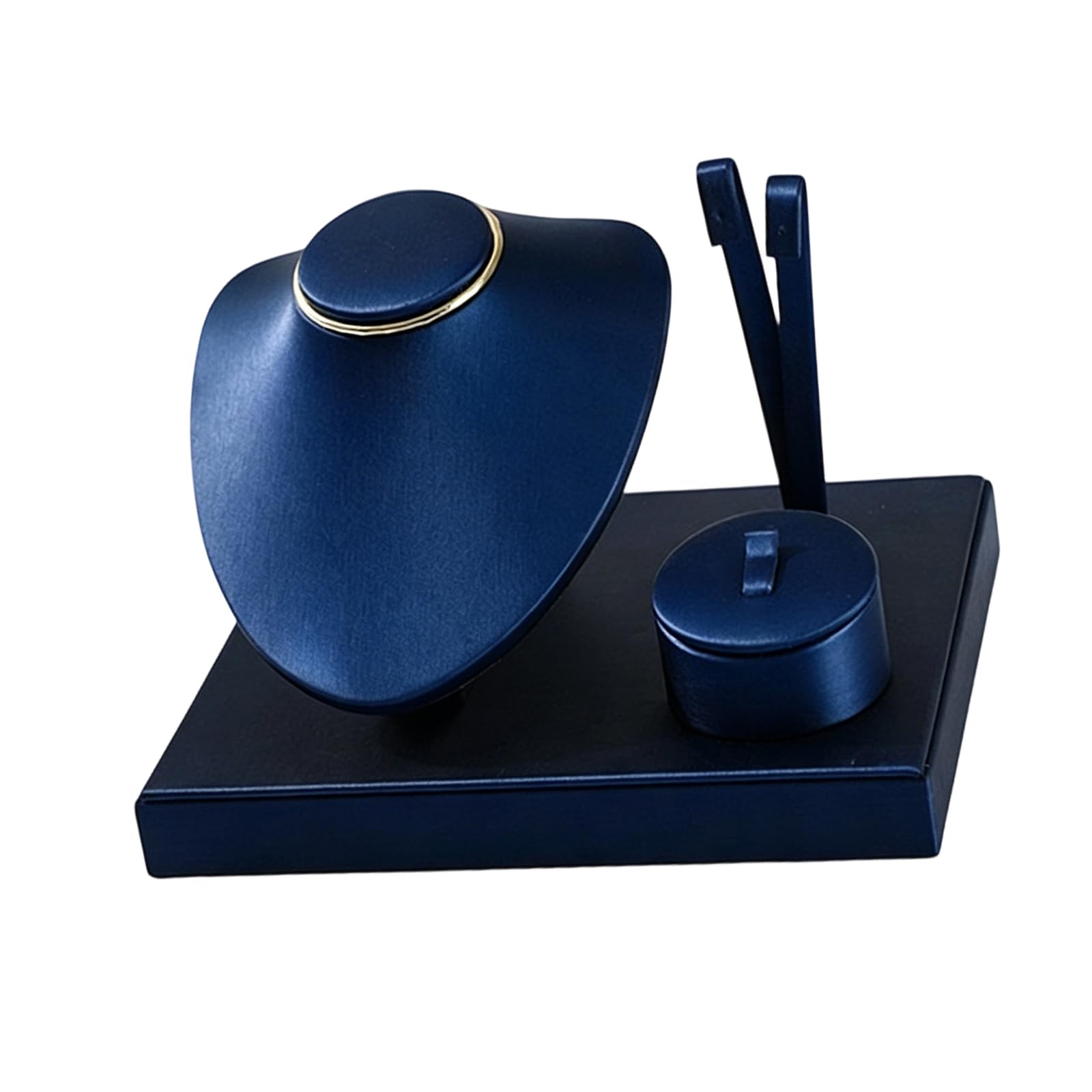 Jewelry Holder Stand Set for Necklaces and Earrings, Tabletop Display Organizer with Bust and Round Tray for Counters Jewelry Holder Stand Necklace Organizer Earring Display Tray Vanity Counter Top