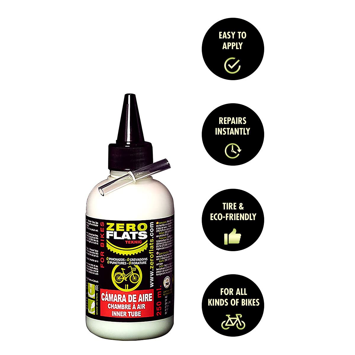 zeroflats Liquid Sealant Zero Flats Teknik Camara 250 ml Bike Accessories, Adults Unisex, Multicoloured (Multicoloured), One Size - Image 2
