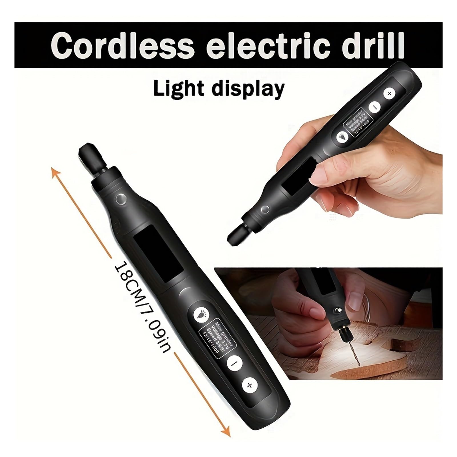 Kit di utensili rotanti senza fili USB Penna for incisione del legno Fai da te for gioielli Mini trapano wireless in metallo e vetro Lucidatura, Incisione(Blue-115pcs)