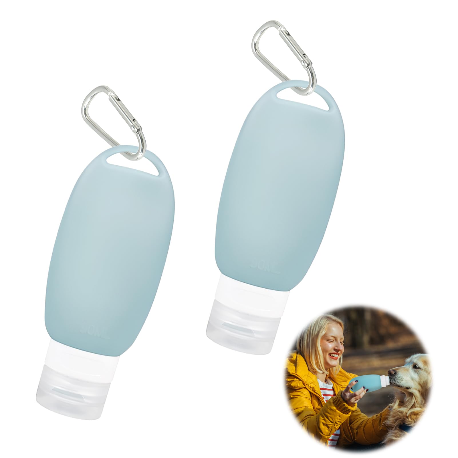 2 Tubos Rellenables de Silicona Portátiles de 90 ml para Perros, Tubos de Alimentación de 90 ml, Biberones de Viaje de Silicona Accesorios para el Adiestramiento Canino como Recompensa (Verde)