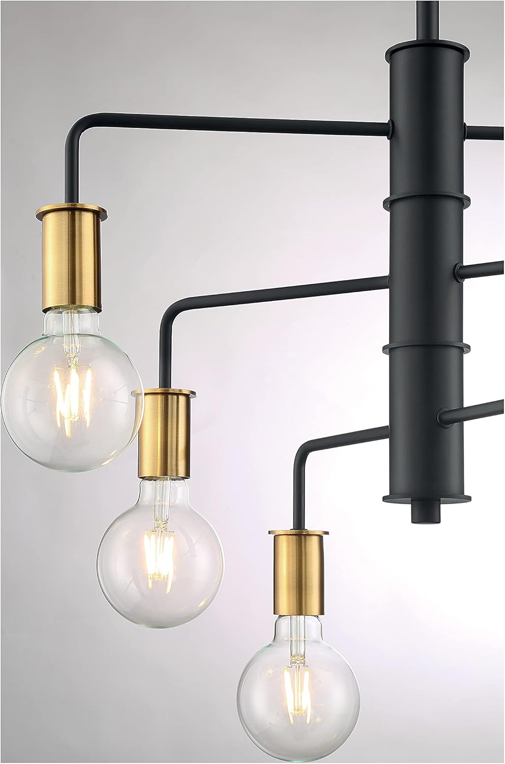 NUVO 60/7344 Ryder 6 Light Chandelier Fixture,Black