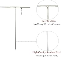 Vista 3 de Echaprey Esparcidor profesional de acero inoxidable en forma de T para adaptarse a grandes crepas crepé, 3 piezas