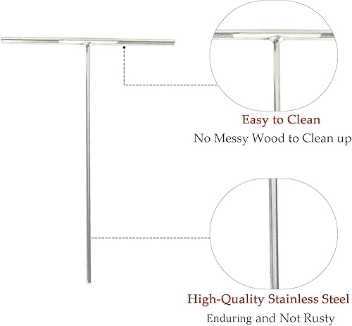 Miniatura 3 de Echaprey Esparcidor profesional de acero inoxidable en forma de T para adaptarse a grandes crepas crepé, 3 piezas (esparcidores de 5 pulgadas, 7