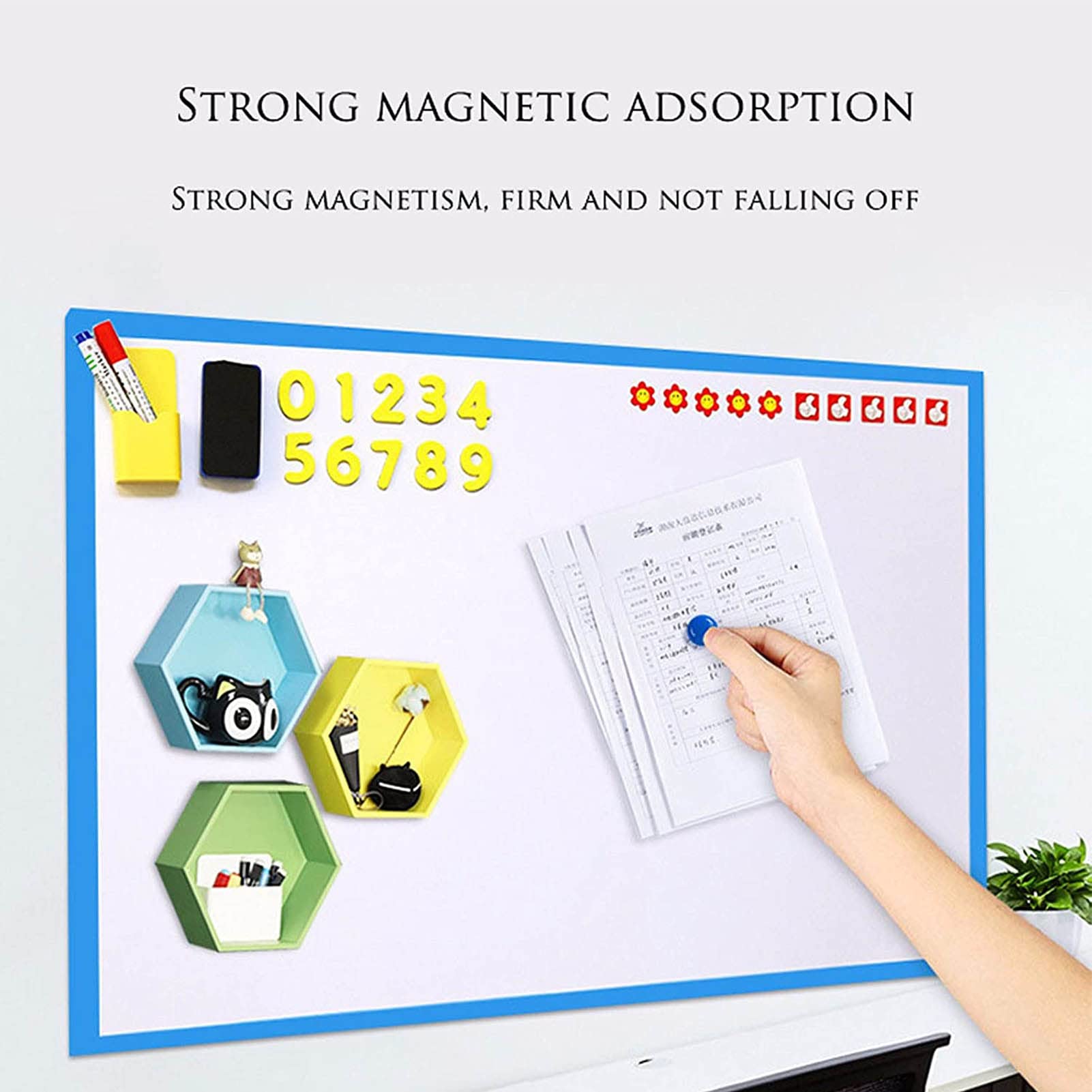 Self Adhesive Magnetic Dry Erase Board Sticker for Home Office School Multiple Sizes(30x45cm)