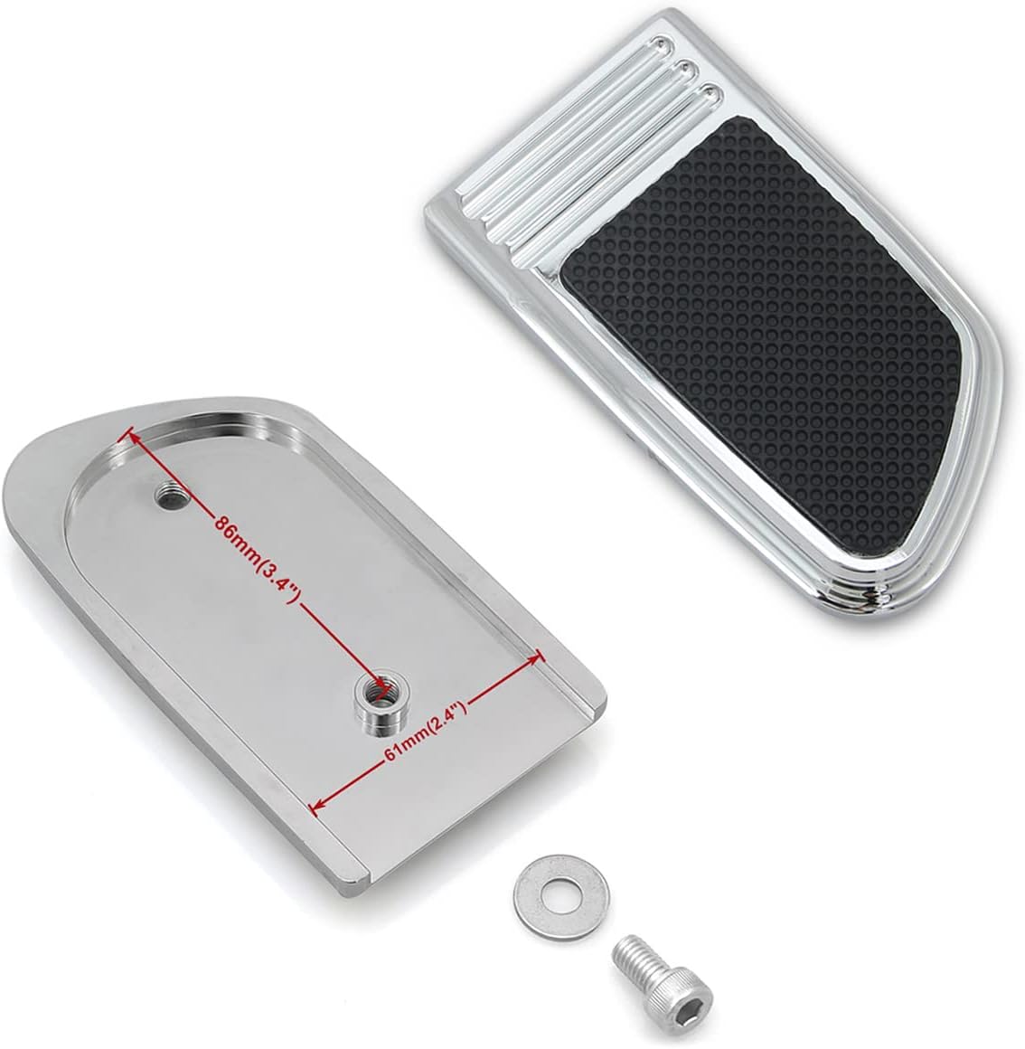 Floorboards Defiance Driver Passenger Floorboards For Harley Davidson Floorboard Kits Brake Pedal Road Street Glide 1980-LATER Chrome