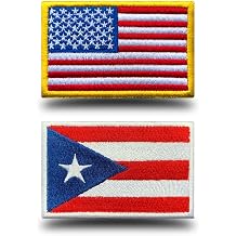 Antrix 2 Pack American Flag Patch Summer Puerto Rico Flag Patch Puerto Rican Flags Tactical Patch for Clothes Hat Caps Backpacks Military Clothing Team and Work PatchPuerto Rico