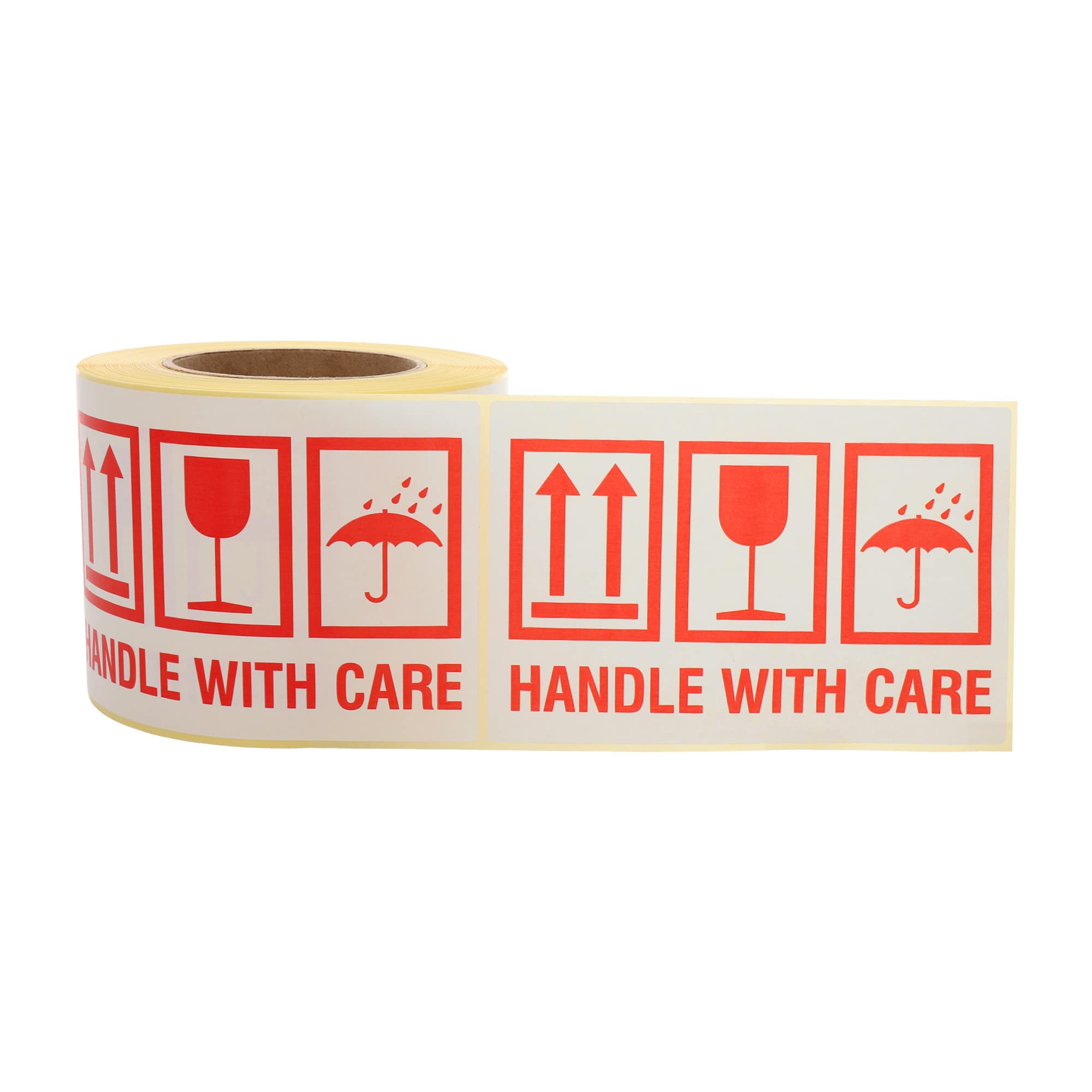 Labelident Warnetiketten 150 x 100 mm - Paket Aufkleber handle with care - 1.500 Versandaufkleber auf 3 Rollen, Versandetiketten selbstklebend