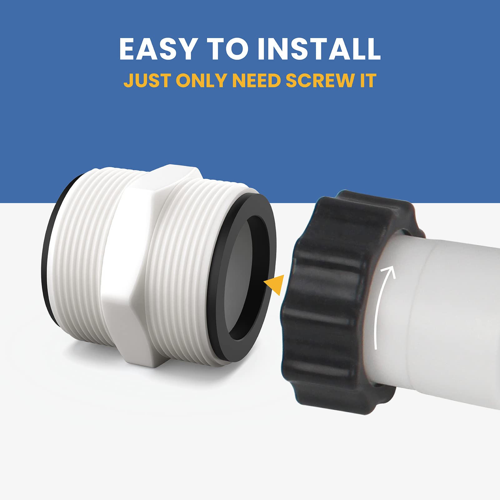 Conector de manguera de piscina de repuesto para Intex & Coleman, conector de junta de manguera dividida de piscina de 1.5 pulgadas para extensor de manguera de piscina sobre el suelo, se adapta a