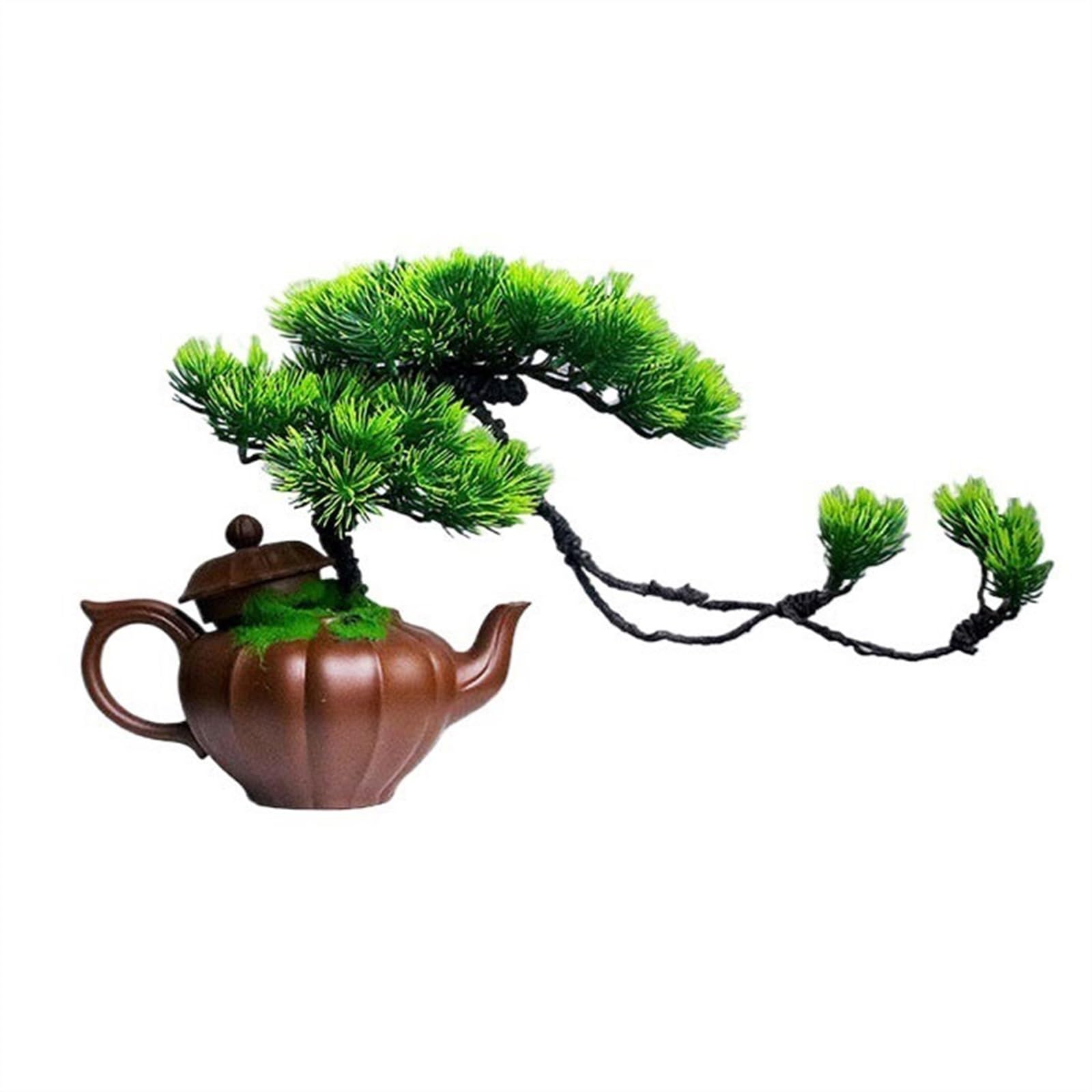 GTHTUHFD Realistic Artificial Trees, Tv Cabinet Coffee Table Entrance Office Desktop Decorations Artificial Pine Tree Bonsai Greenery Ornaments,Bonsai Deco