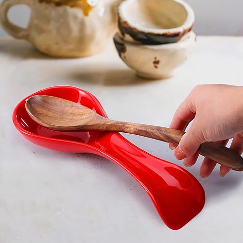Miniatura 9 de Soporte para cucharas de cocina para estufa, soporte de cuchara de cerámica para encimera de cocina, soporte para espátula de cerámica y soporte de