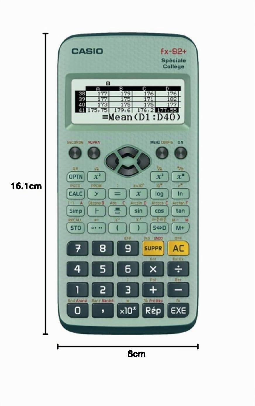 Casio FX-92 College 2D - Calculadora científica (con batería), color verde