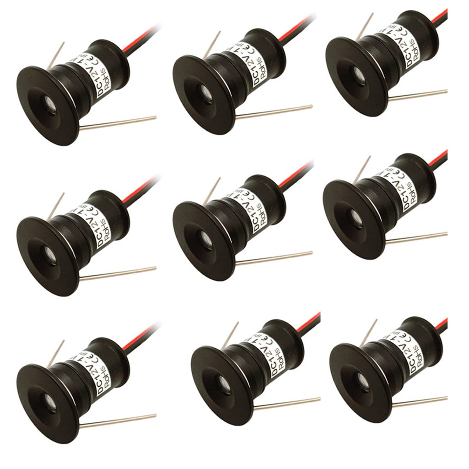 Faretti dimmerabili for illuminazione sottopensile DC12V da 95 lm/w, mini faretti LED da 1 W, confezione da 9 (Color : RGB, Size : 120 degrees)