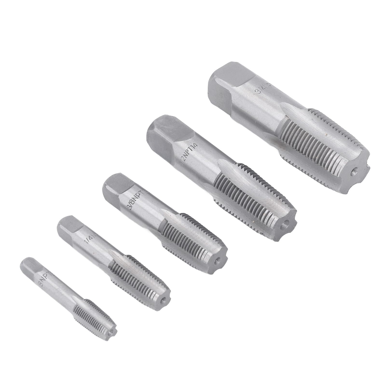 NPT Pipe Faucet Set in 5 Sizes, Carbon Steel Threaded NPT Faucet Set with Storage Case, 3/4 1/2 3/8 1/4 1/8 Inch, Secure Connections Between Pipes