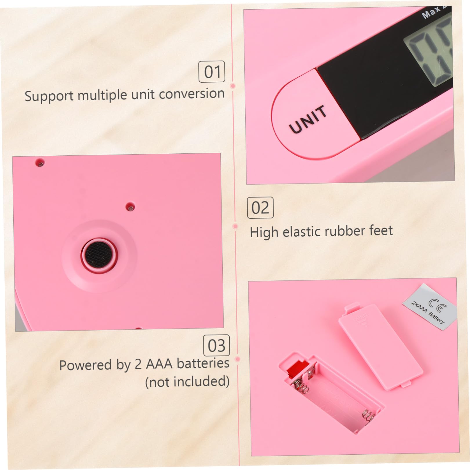 Bilancia Elettronica per Ragazzo Ragazza e Animali, Piatta 20kg Rosa