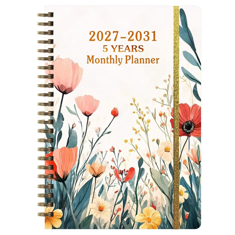 2027-2031 Monthly Planner Notebook: 5 Years Calendar from Jan 2027 - Dec 2031, A5 Monthly Diary Journal Planner(G)