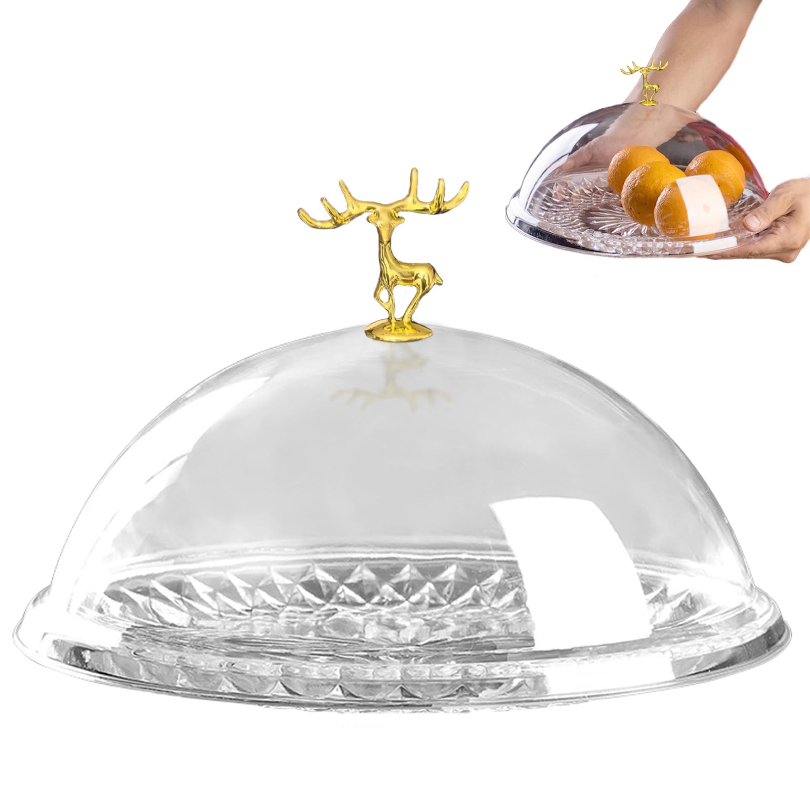 Plateau à gâteaux avec dôme transparent de 31x20cm pour la conservation